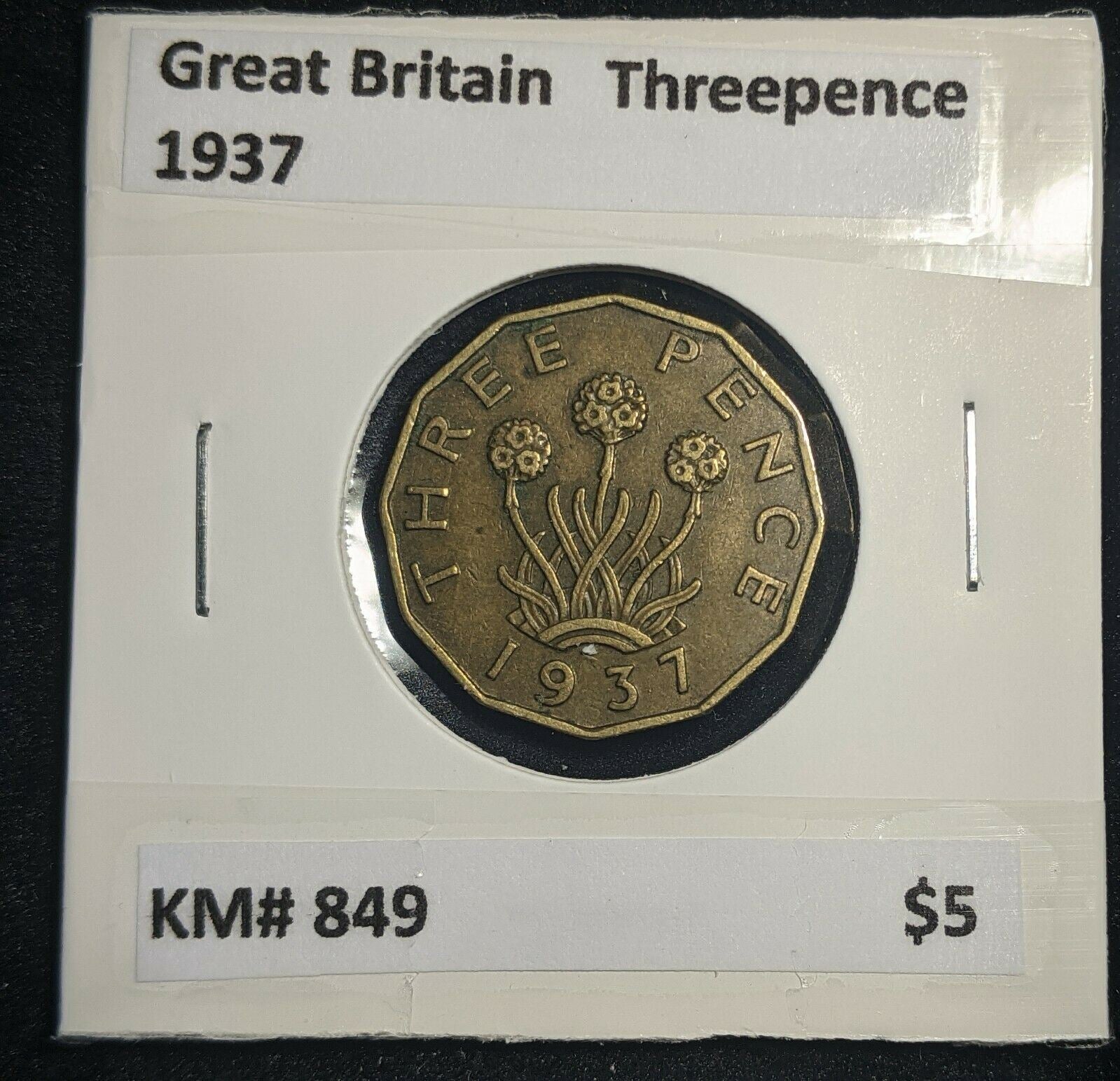 Great Britain 1937 3d Threepence KM# 849  #0007