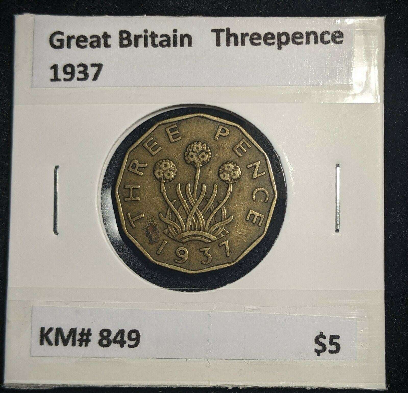 Great Britain 1937 3d Threepence KM# 849  #0010