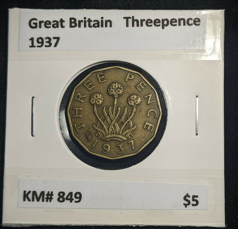 Great Britain 1937 3d Threepence KM# 849  #0010