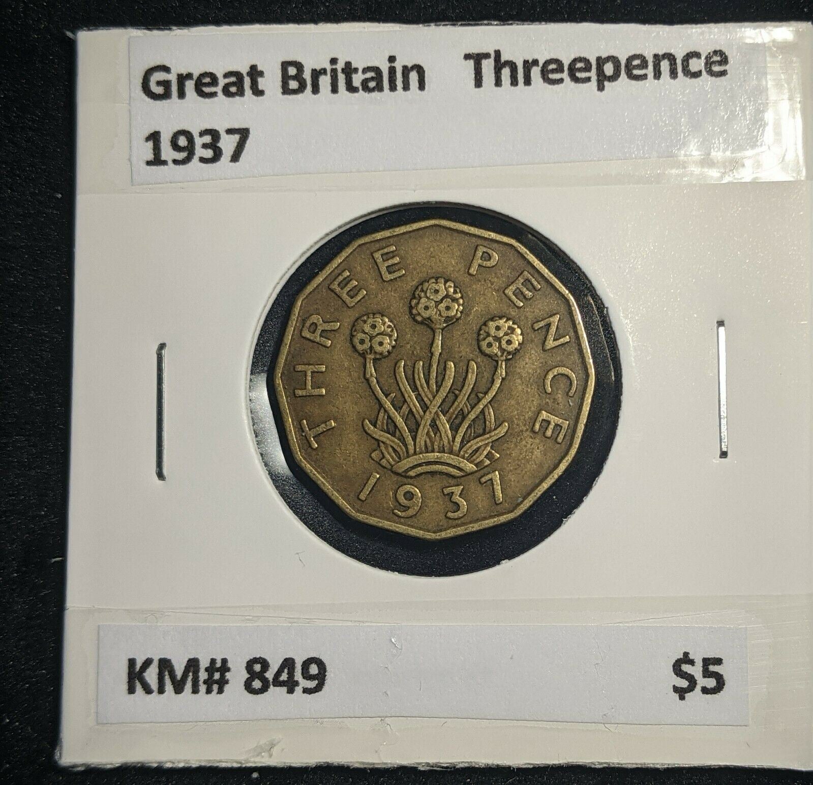 Great Britain 1937 3d Threepence KM# 849  #0012
