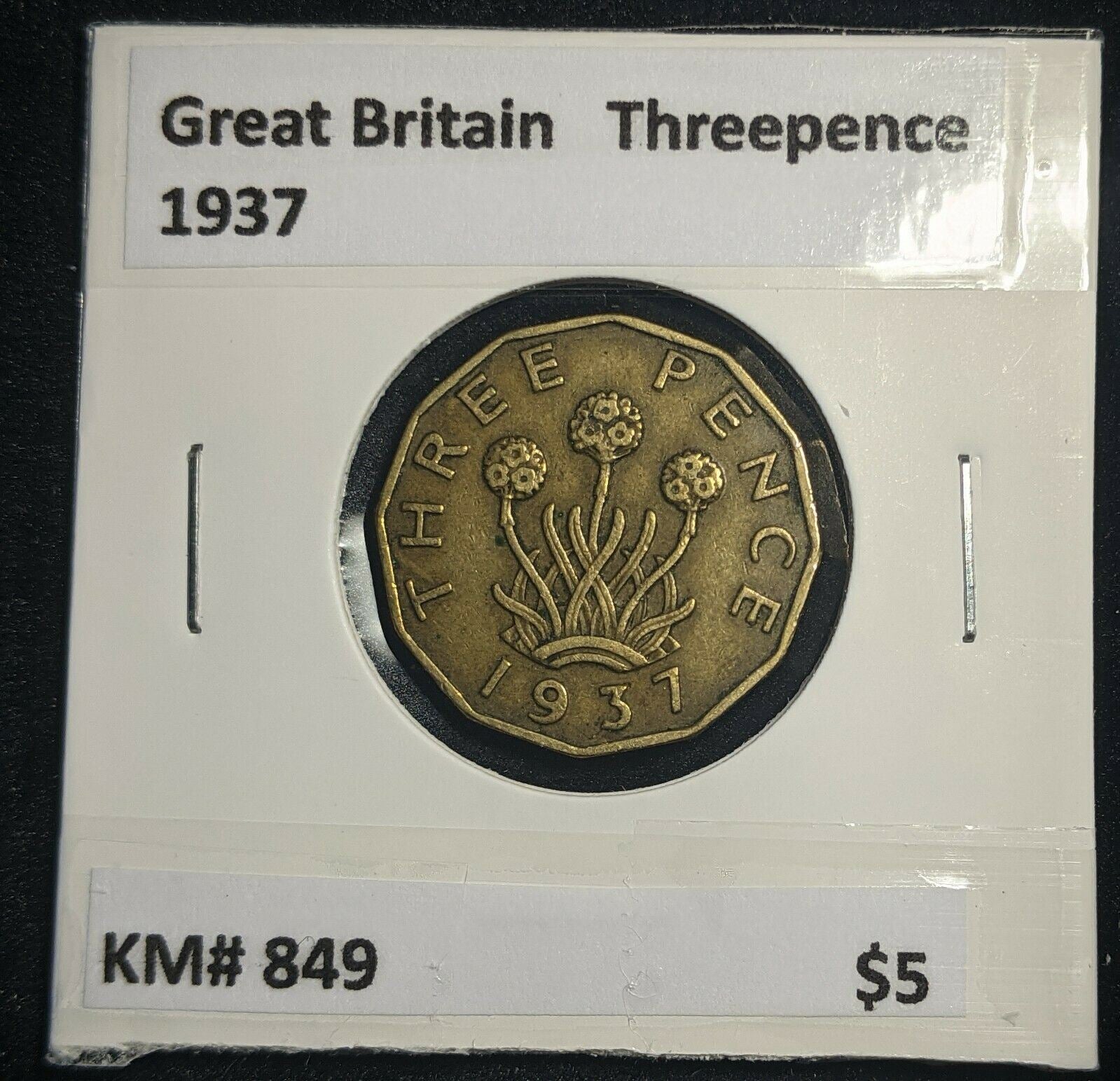 Great Britain 1937 3d Threepence KM# 849  #0013