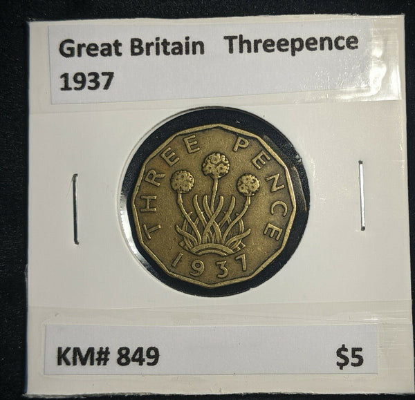 Great Britain 1937 3d Threepence KM# 849  #0016