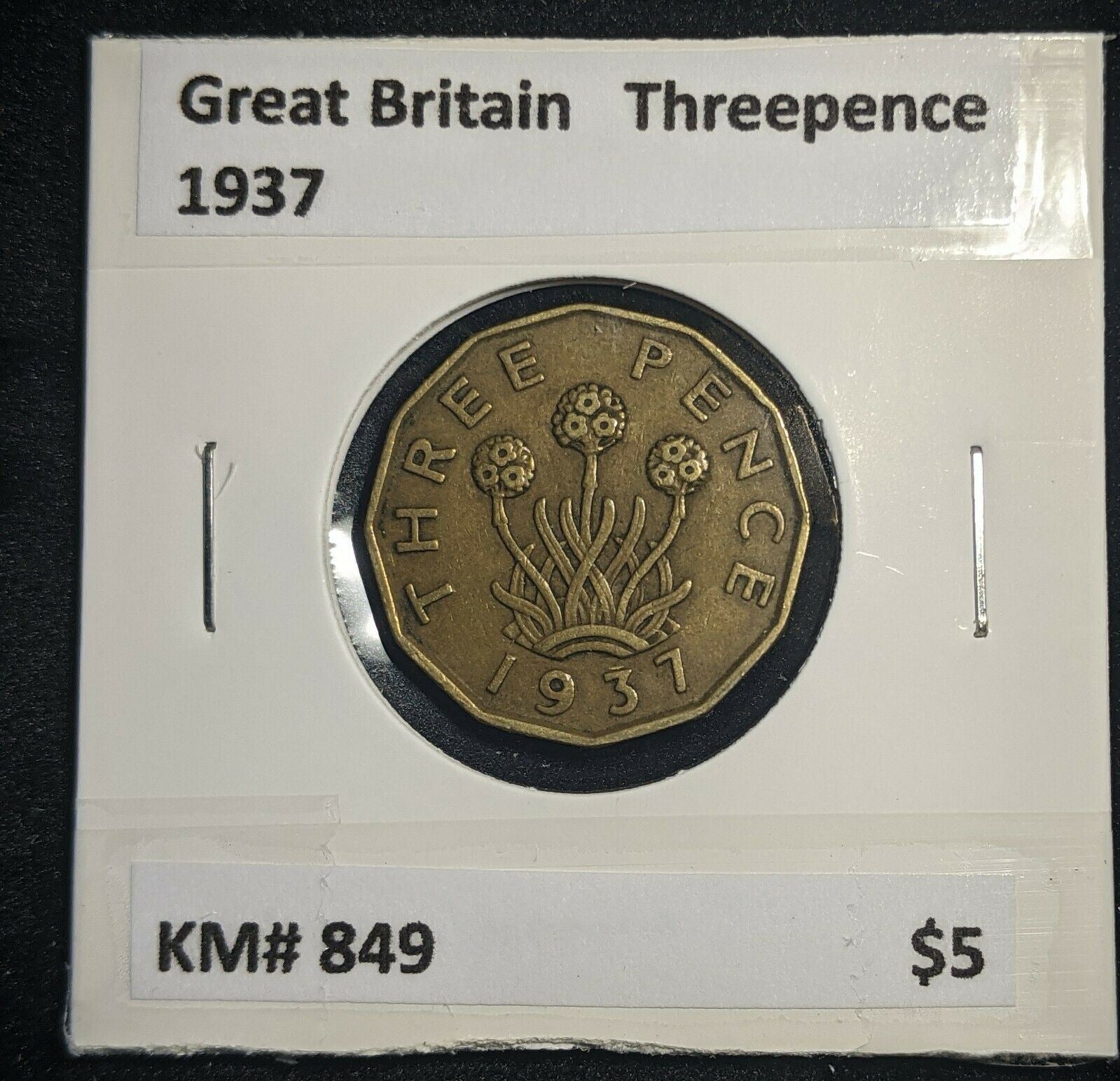 Great Britain 1937 3d Threepence KM# 849  #0017