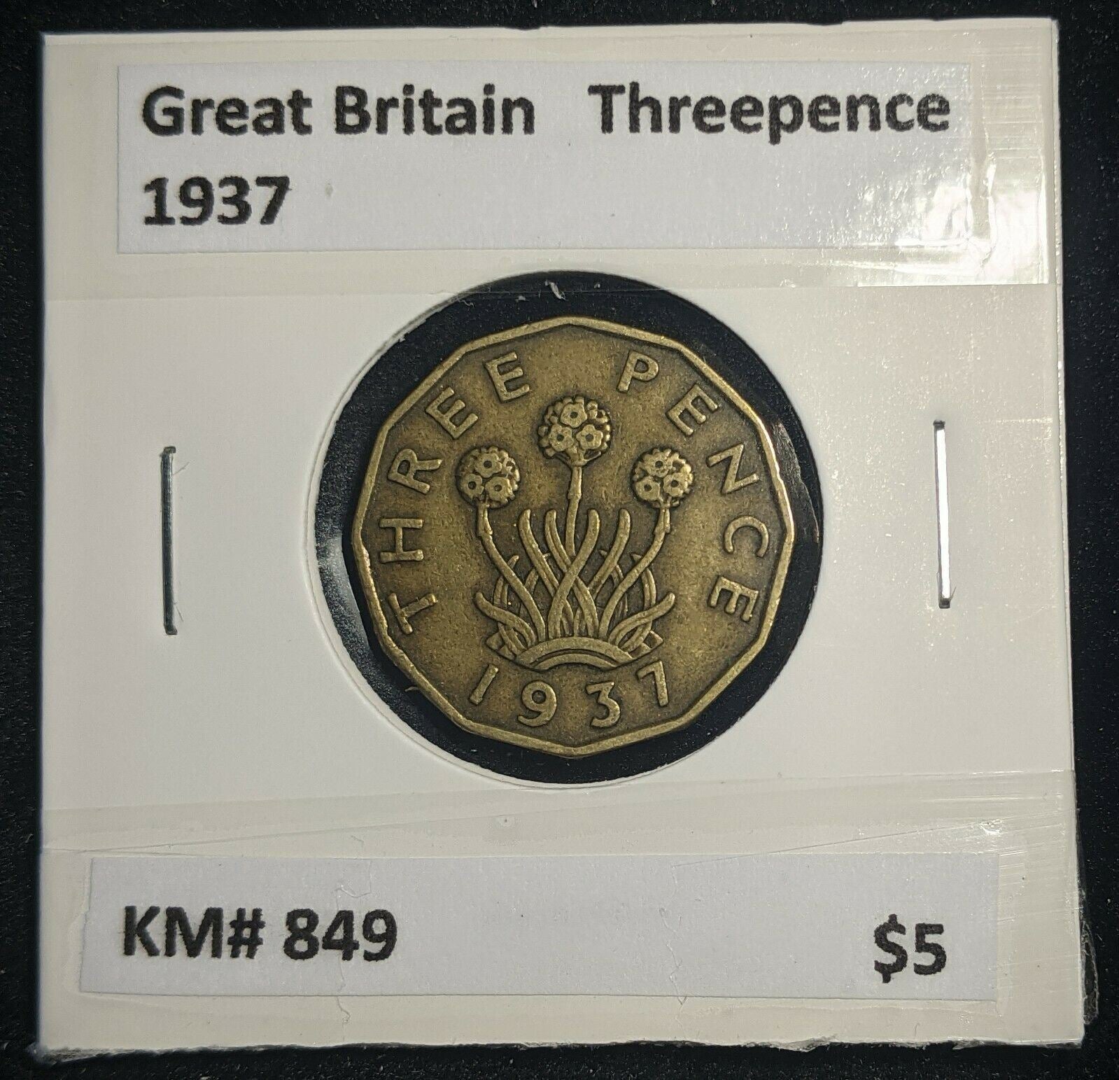 Great Britain 1937 3d Threepence KM# 849  #0019