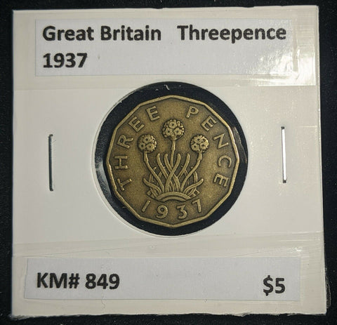 Great Britain 1937 3d Threepence KM# 849  #0019
