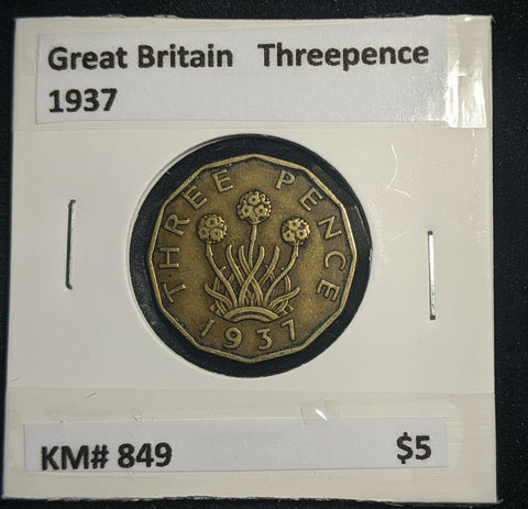 Great Britain 1937 3d Threepence KM# 849  #0020
