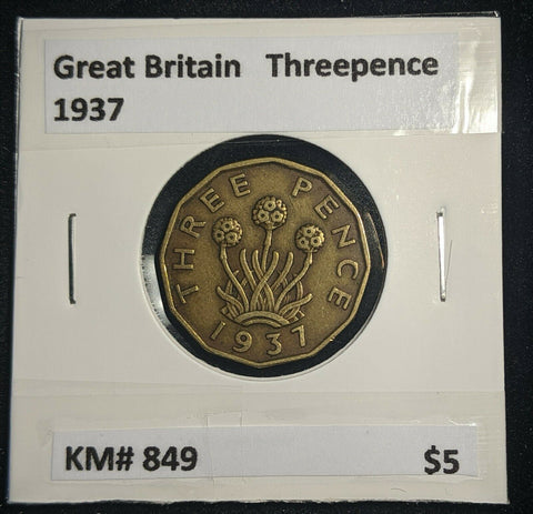 Great Britain 1937 3d Threepence KM# 849  #0021