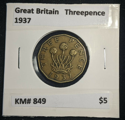 Great Britain 1937 3d Threepence KM# 849  #0024