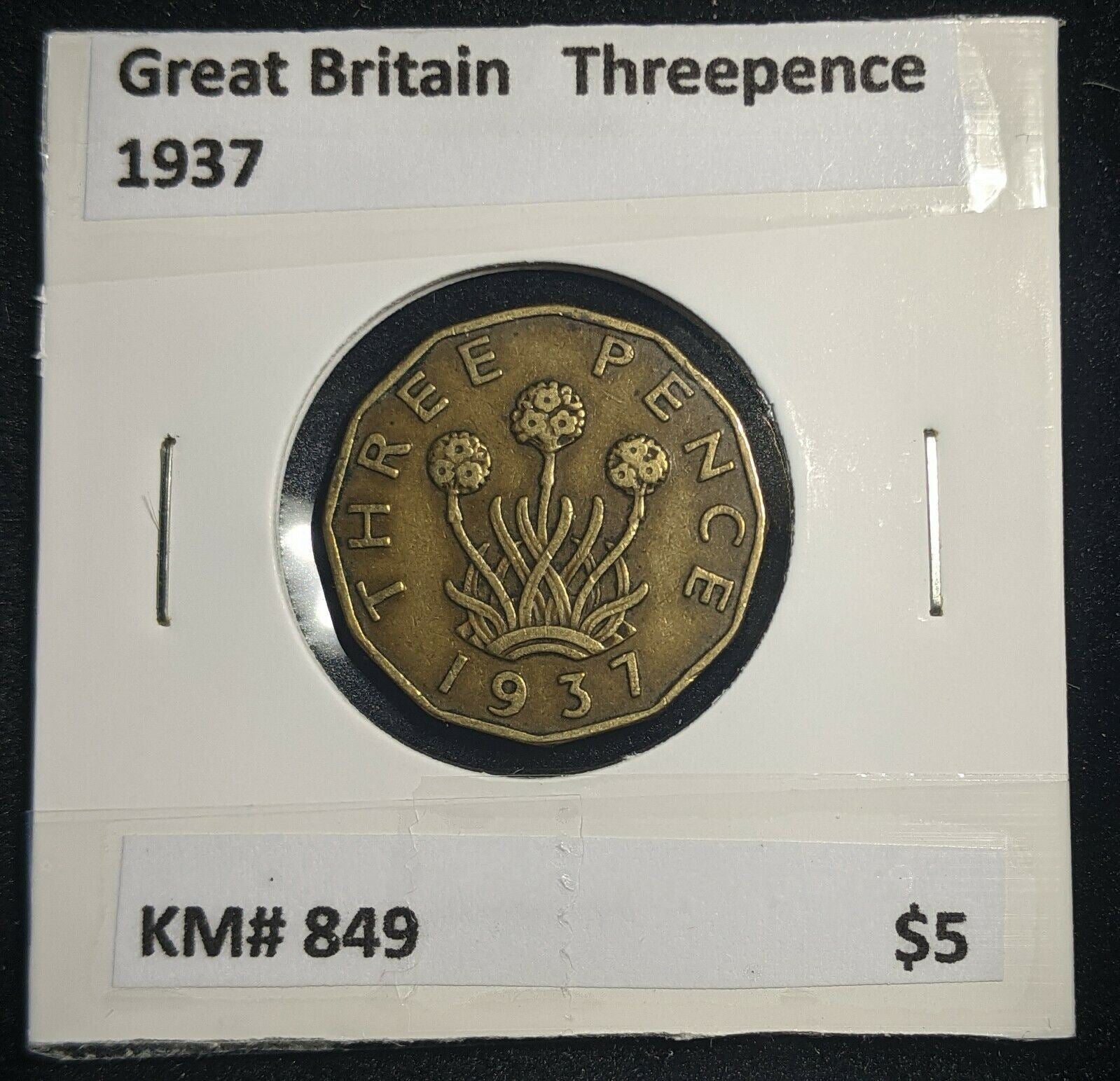 Great Britain 1937 3d Threepence KM# 849  #0025