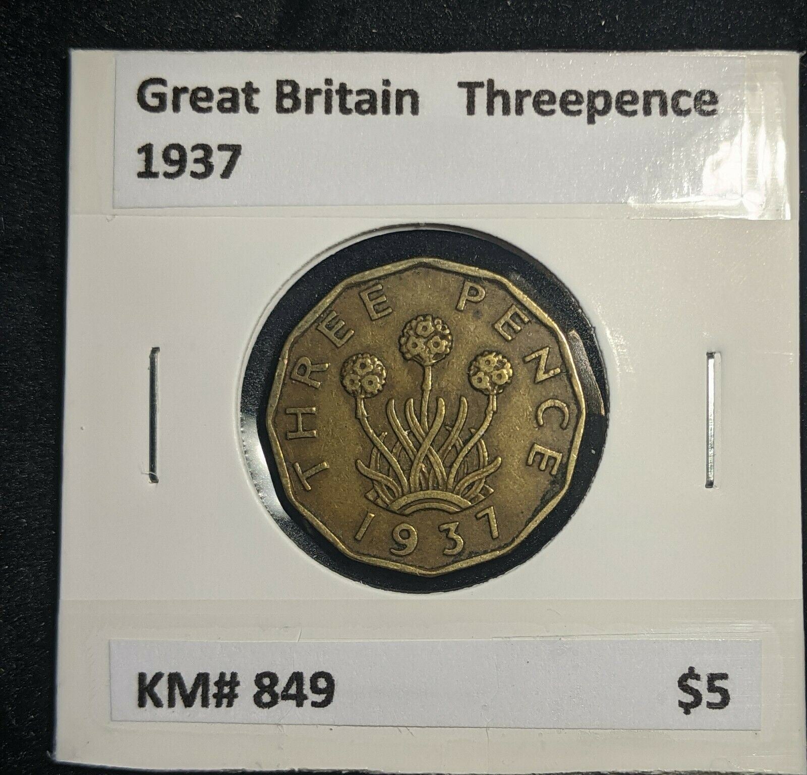 Great Britain 1937 3d Threepence KM# 849  #0028