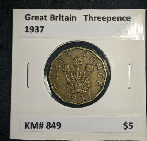 Great Britain 1937 3d Threepence KM# 849  #0028