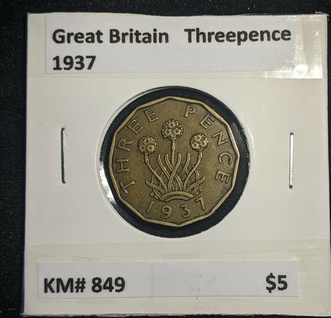 Great Britain 1937 3d Threepence KM# 849  #0029