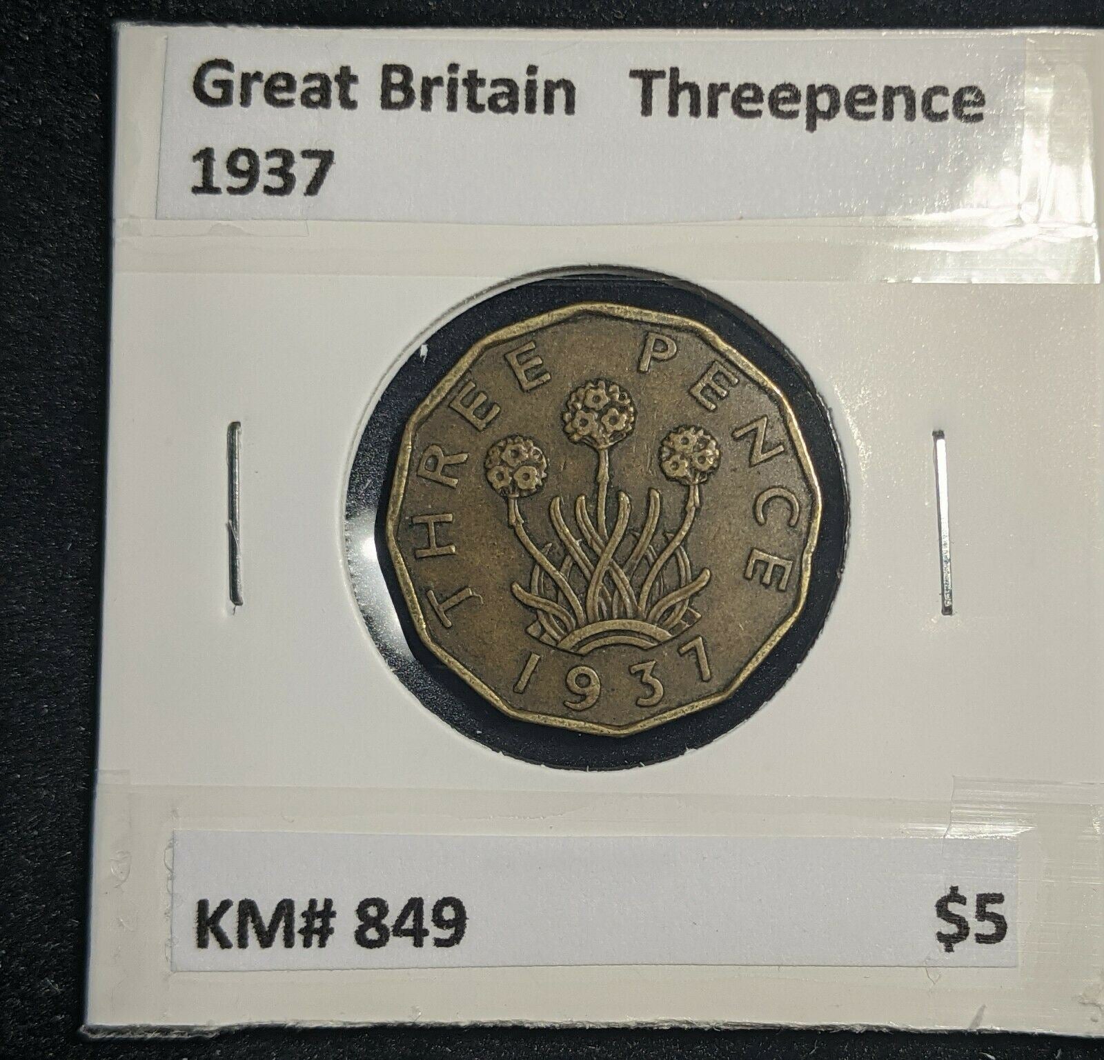 Great Britain 1937 3d Threepence KM# 849  #0031