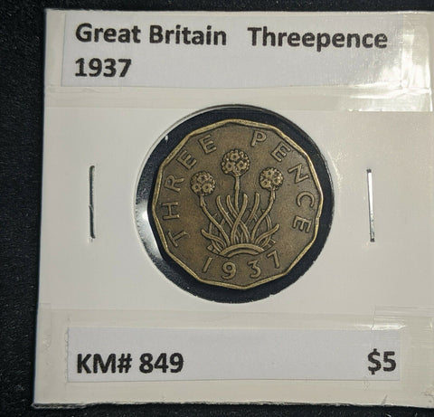 Great Britain 1937 3d Threepence KM# 849  #0031