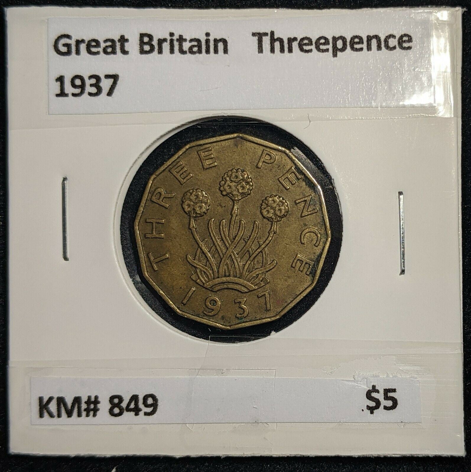 Great Britain 1937 3d Threepence KM# 849  #0037