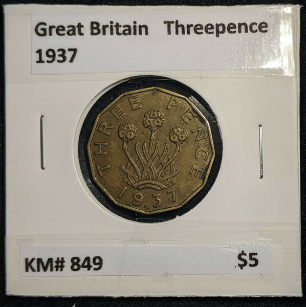Great Britain 1937 3d Threepence KM# 849  #0037