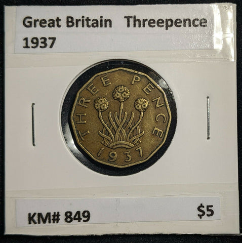 Great Britain 1937 3d Threepence KM# 849  #0038