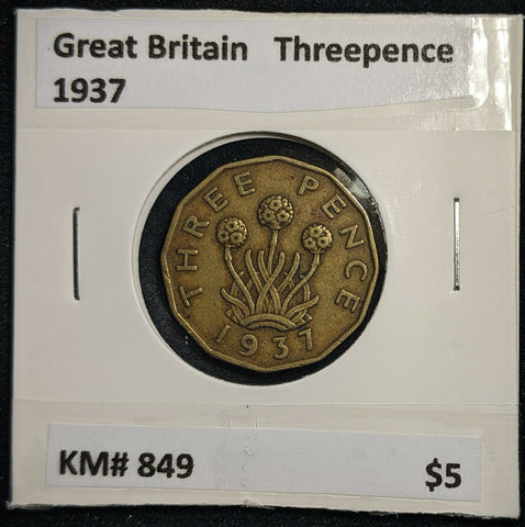 Great Britain 1937 3d Threepence KM# 849  #0039