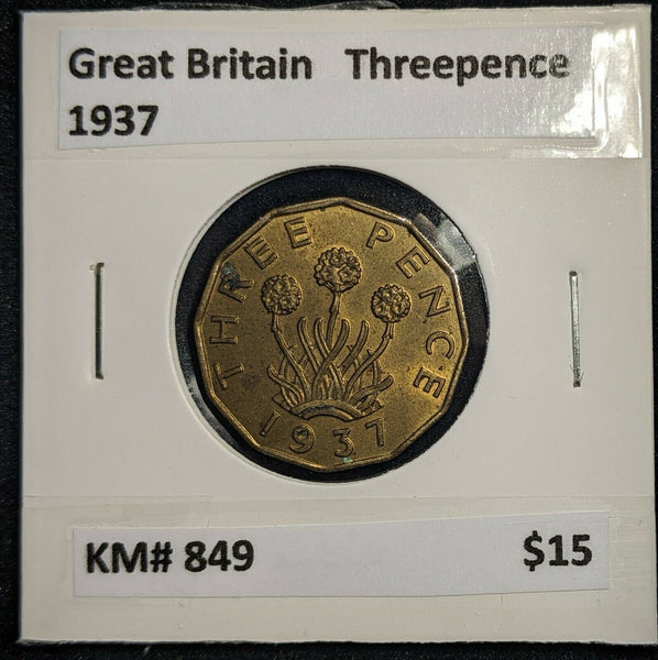 Great Britain 1937 3d Threepence KM# 849  #0040