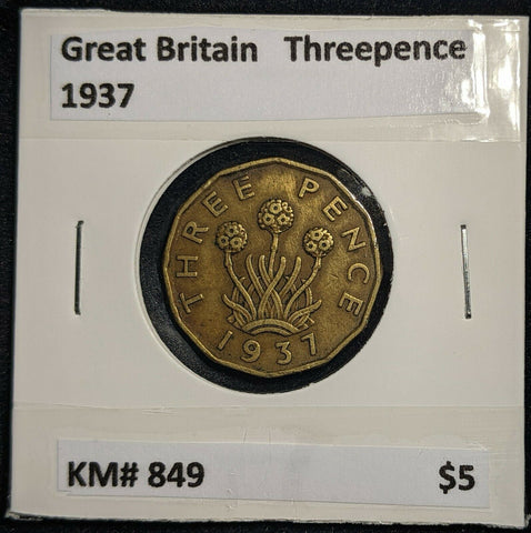 Great Britain 1937 3d Threepence KM# 849  #0043