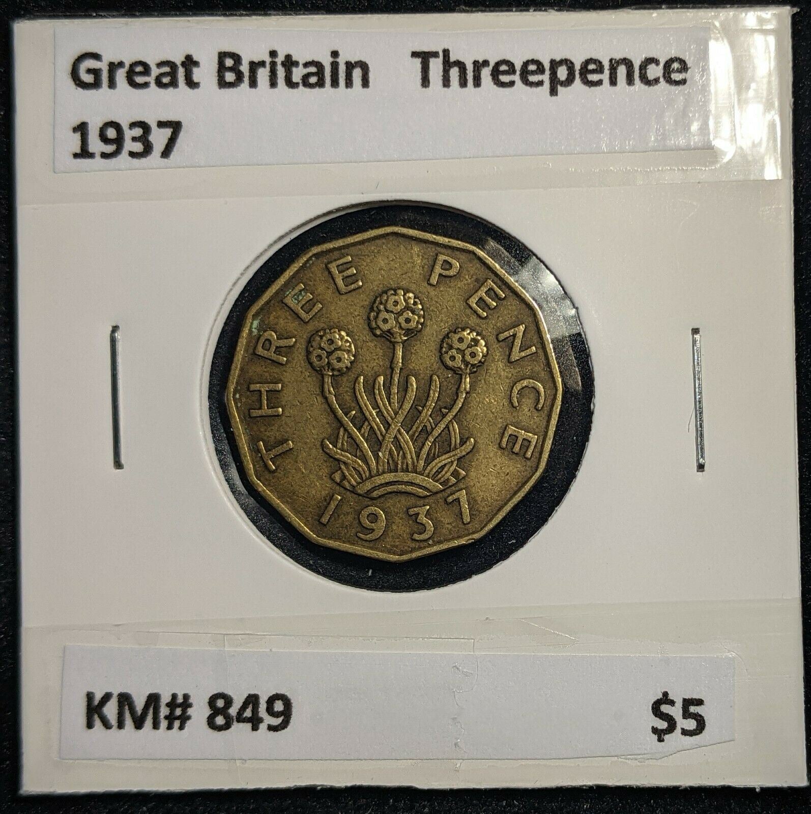 Great Britain 1937 3d Threepence KM# 849  #0047