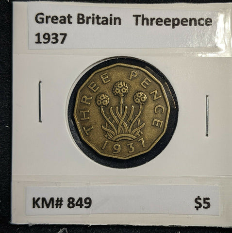 Great Britain 1937 3d Threepence KM# 849  #0056