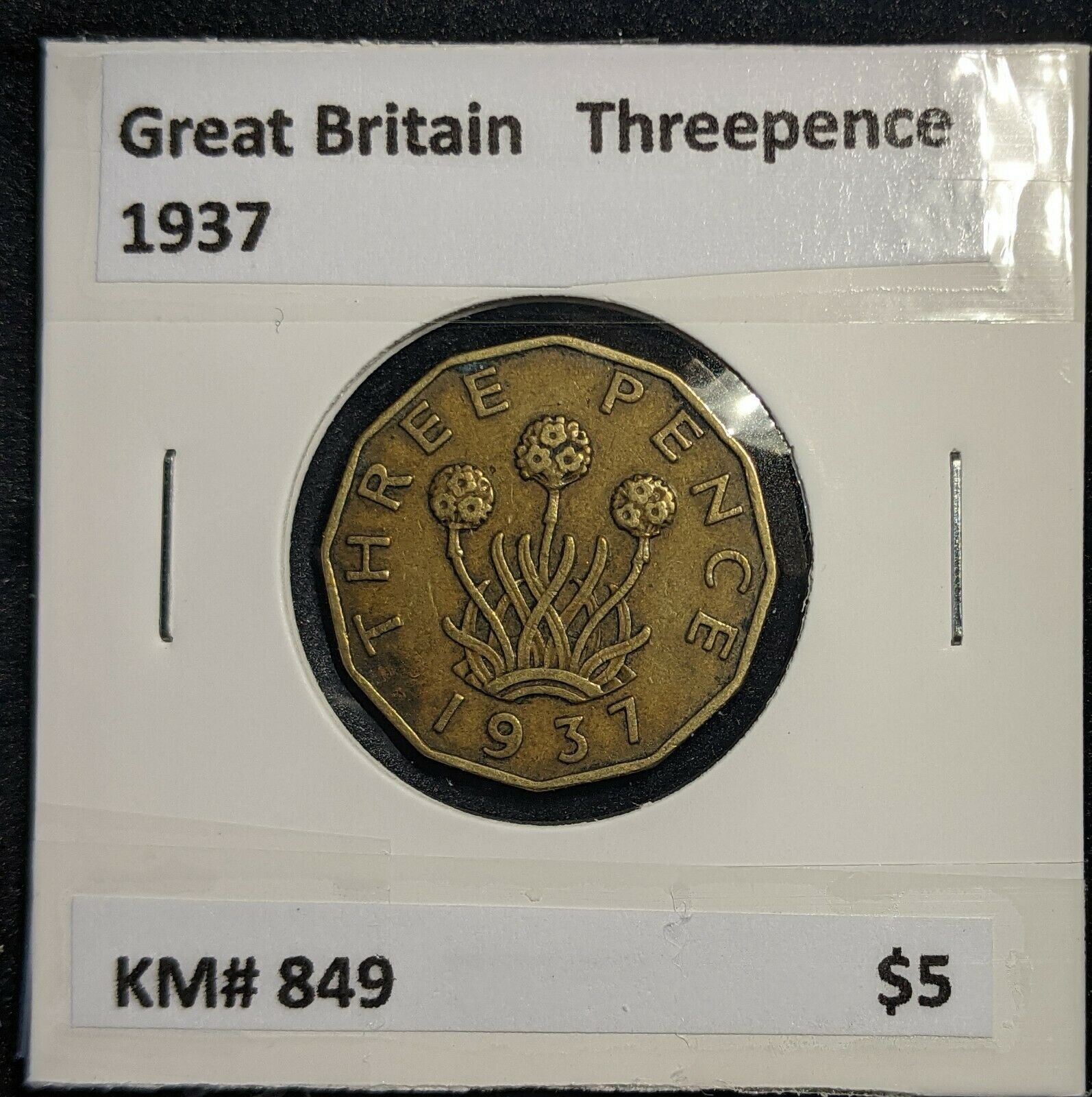Great Britain 1937 3d Threepence KM# 849  #0066
