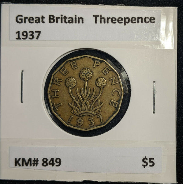 Great Britain 1937 3d Threepence KM# 849  #0072