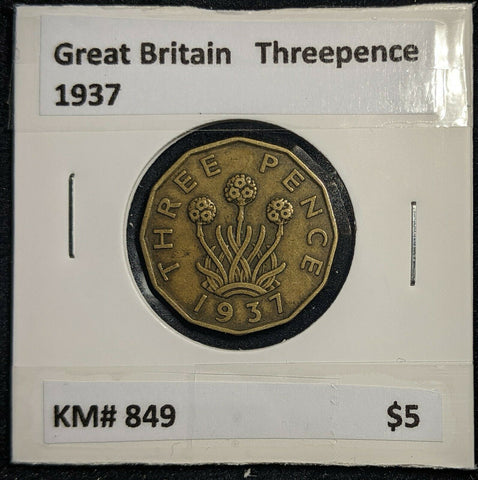 Great Britain 1937 3d Threepence KM# 849  #0073