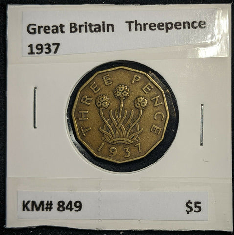 Great Britain 1937 3d Threepence KM# 849  #0075