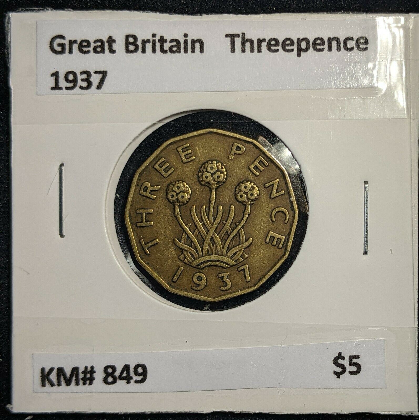 Great Britain 1937 3d Threepence KM# 849  #0080