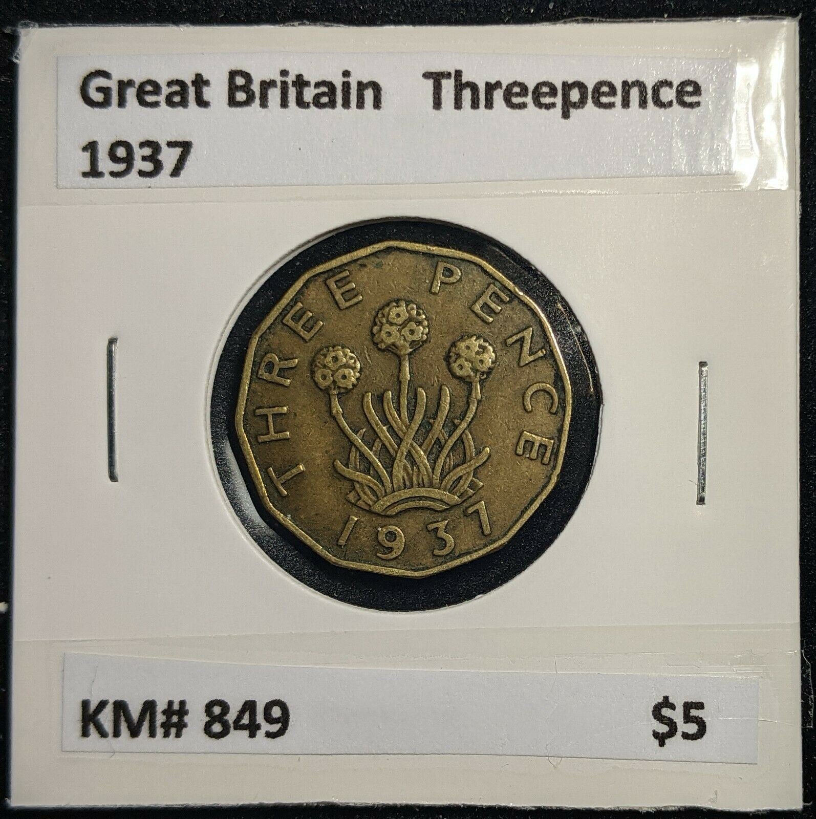 Great Britain 1937 3d Threepence KM# 849  #0089