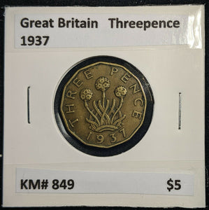 Great Britain 1937 3d Threepence KM# 849  #0089