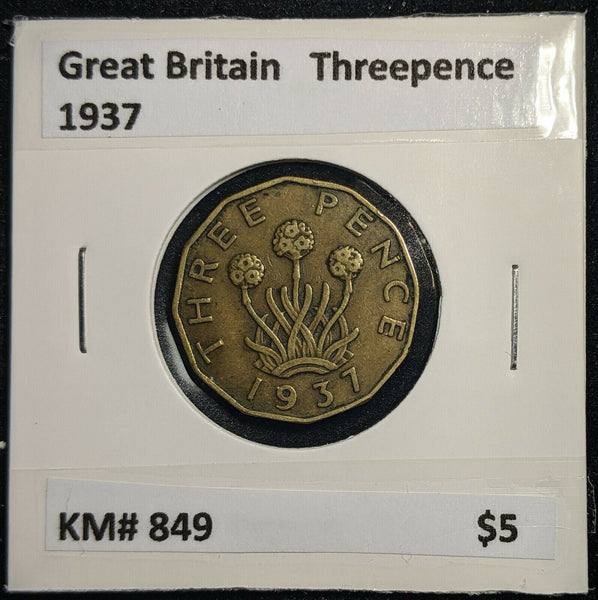 Great Britain 1937 3d Threepence KM# 849  #0089