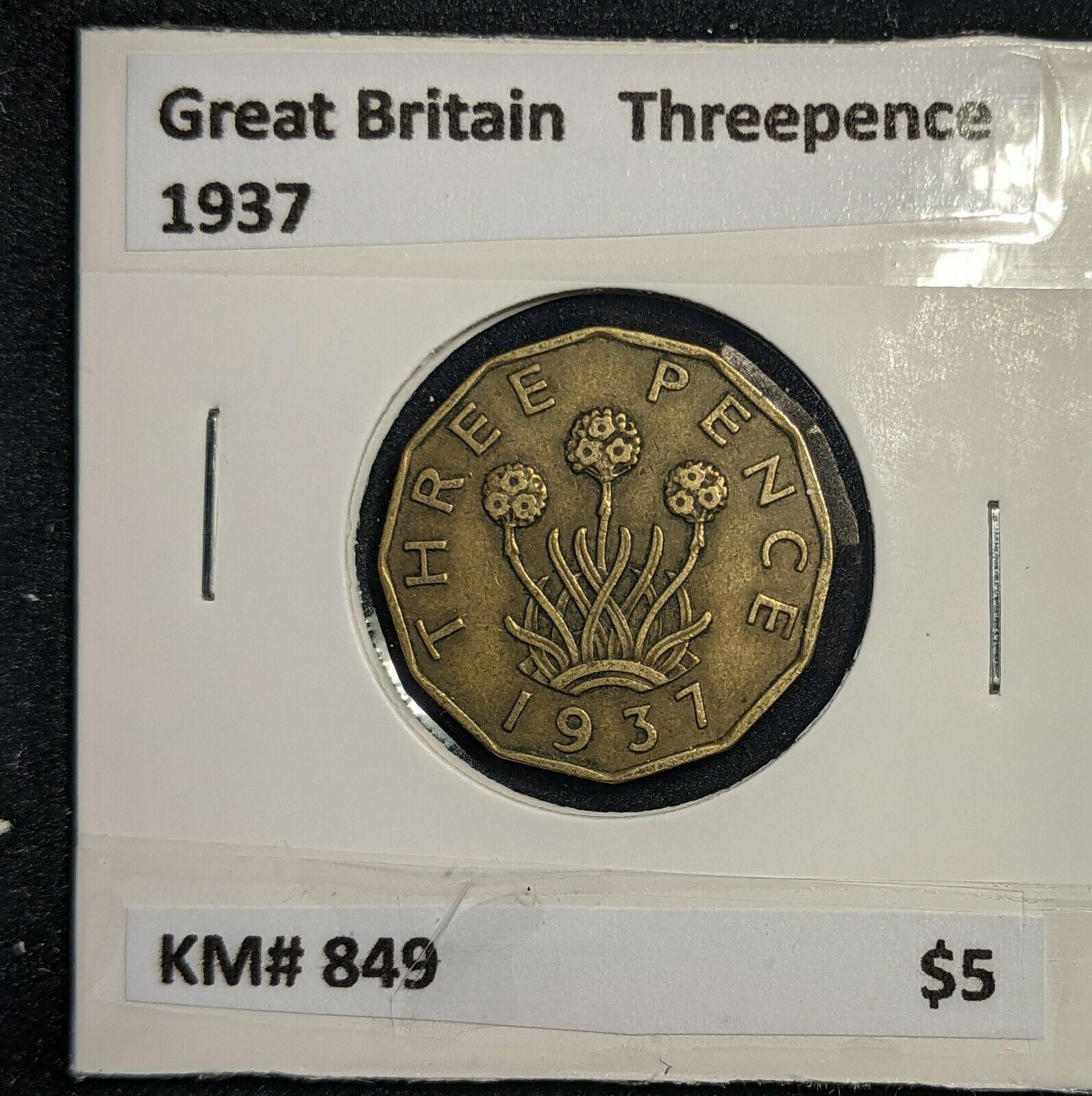 Great Britain 1937 3d Threepence KM# 849  #0092