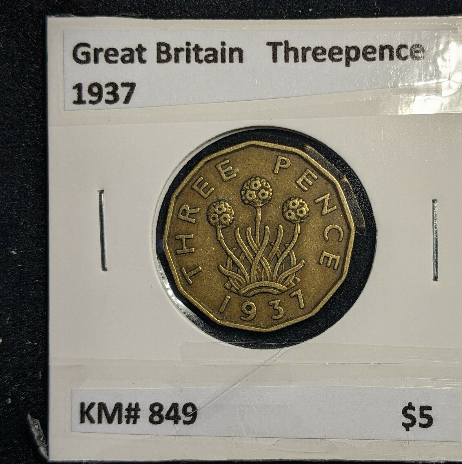 Great Britain 1937 3d Threepence KM# 849  #0094