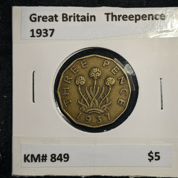 Great Britain 1937 3d Threepence KM# 849  #0096