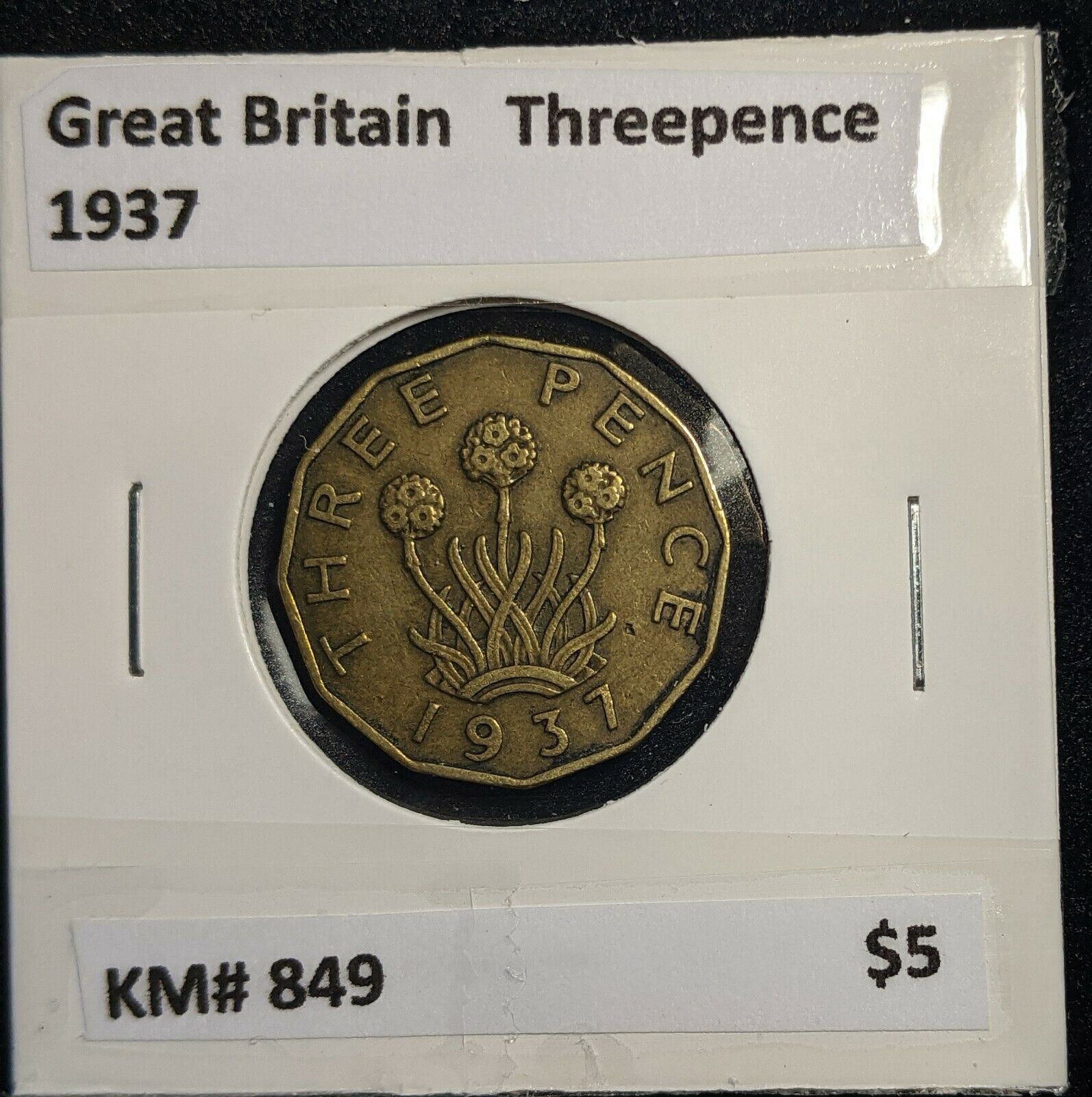 Great Britain 1937 3d Threepence KM# 849  #0100