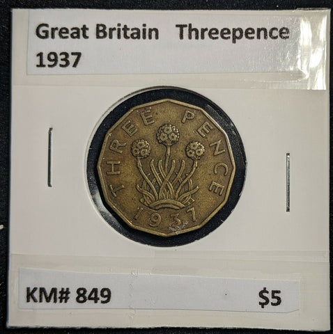 Great Britain 1937 3d Threepence KM# 849  #0101