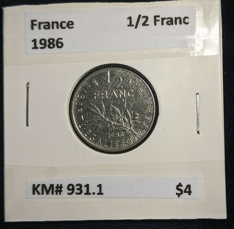 France 1986 1/2 Franc KM# 931.1 #612