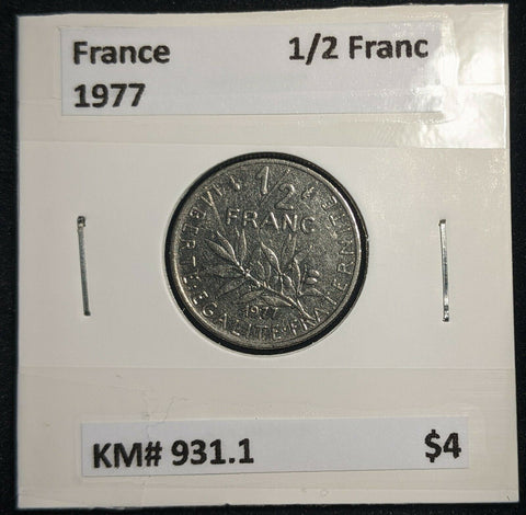 France 1977 1/2 Franc KM# 931.1 #687