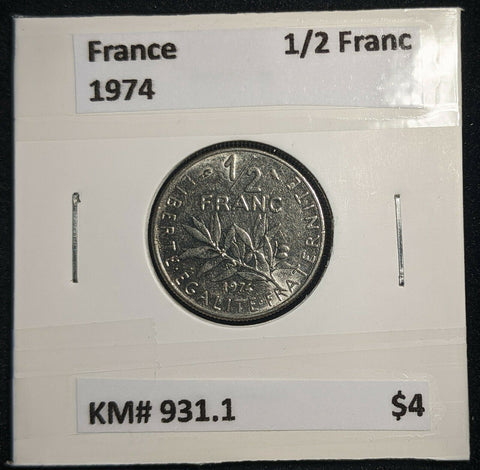 France 1974 1/2 Franc KM# 931.1 #705