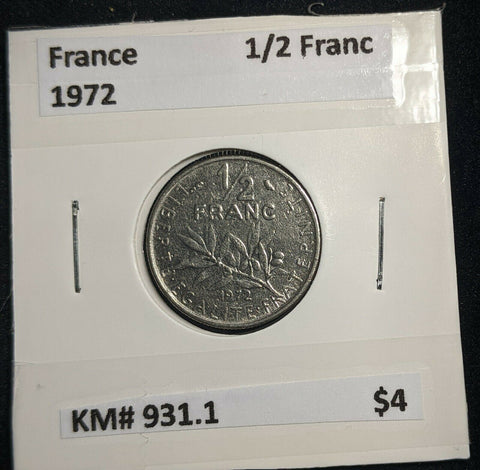 France 1972 1/2 Franc KM# 931.1 #733