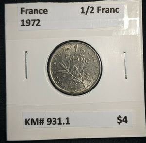 France 1972 1/2 Franc KM# 931.1 #692