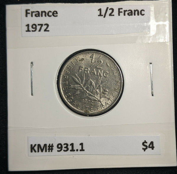 France 1972 1/2 Franc KM# 931.1 #692