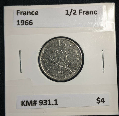 France 1966 1/2 Franc KM# 931.1 #611