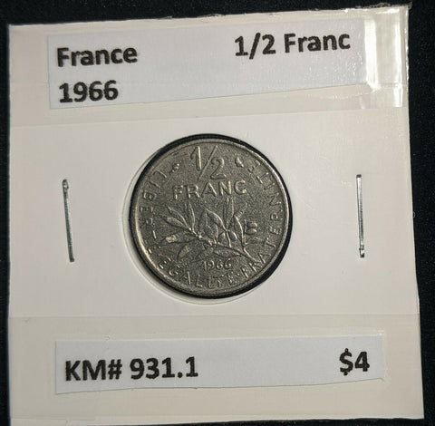 France 1966 1/2 Franc KM# 931.1 #680