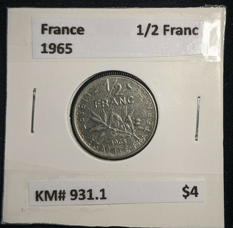 France 1965 1/2 Franc KM# 931.1 #669