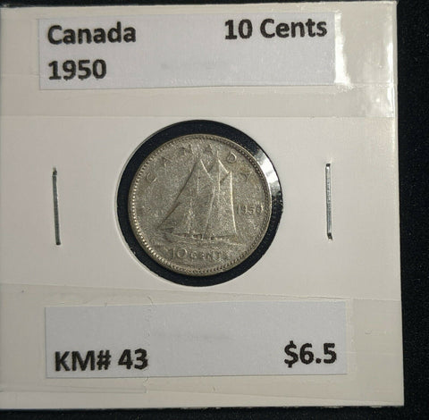 Canada 1950 Ten Cent KM# 43 #406  #9B