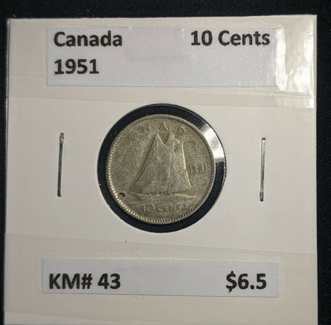 Canada 1951 Ten Cent KM# 43 #433  #9B